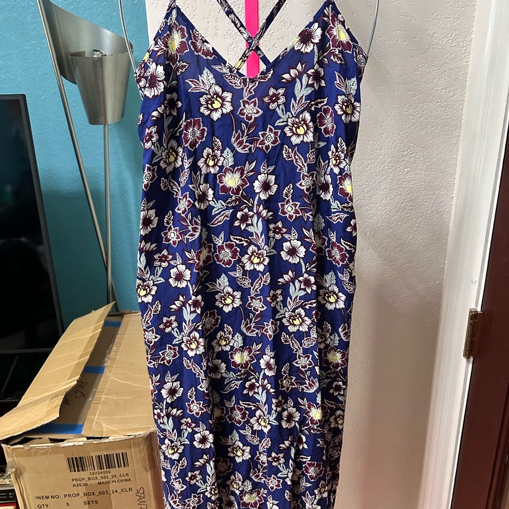 Floral Blue and Pink Strappy Dress
